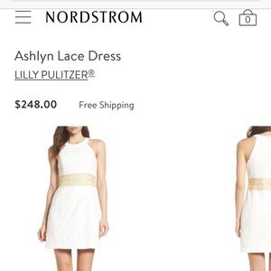 Lily Pulitzer Ashlyn lace dress w/ gold band 6